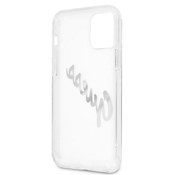 Guess GUHCP12LKTRSVSI iPhone 12 Pro Max 6.7" Transparent hardcase Vintage Script Silvereng