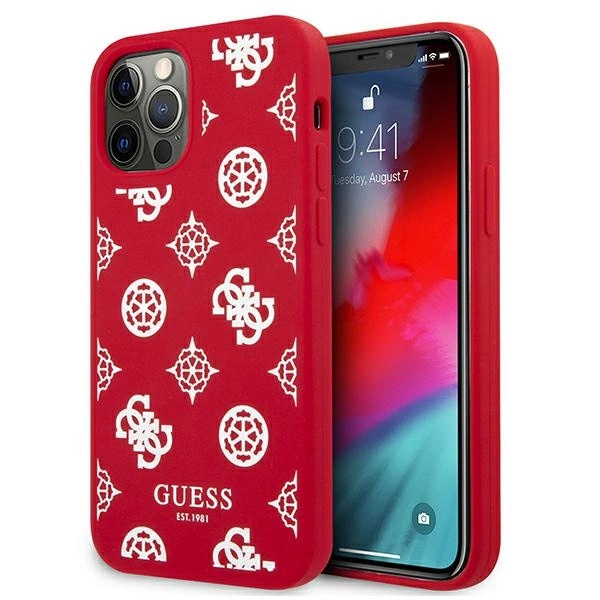 Guess GUHCP12LLSPEWRE iPhone 12 Pro Max 6.7" red/red hard case Peony Collectioneng