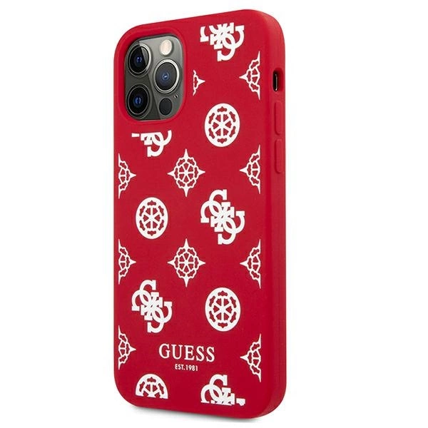 Guess GUHCP12LLSPEWRE iPhone 12 Pro Max 6.7" red/red hard case Peony Collectioneng