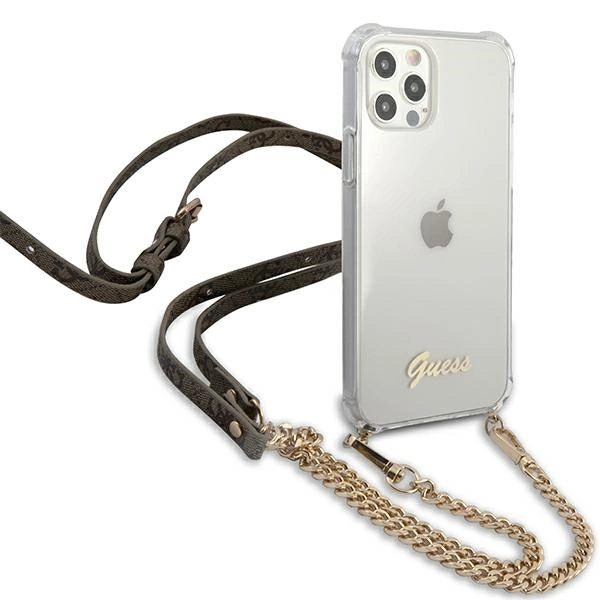 Guess GUHCP12MKC4GSGO iPhone 12/12 Pro 6.1" Transparent hard case 4G Gold Chaineng