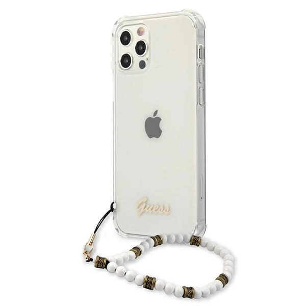 Guess GUHCP12MKPSWH iPhone 12/12 Pro 6.1" Transparent Hardcase White Pearleng