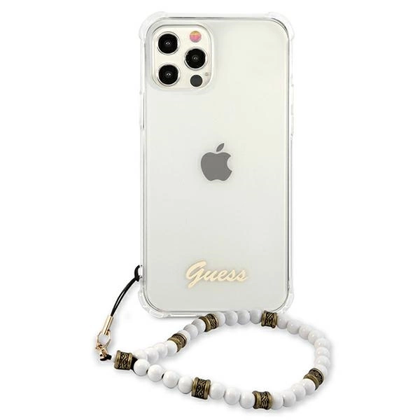 Guess GUHCP12MKPSWH iPhone 12/12 Pro 6.1" Transparent Hardcase White Pearleng