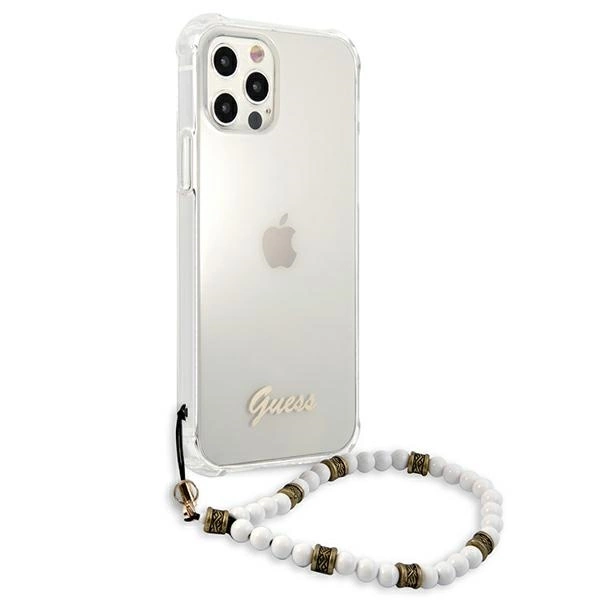 Guess GUHCP12MKPSWH iPhone 12/12 Pro 6.1" Transparent Hardcase White Pearleng