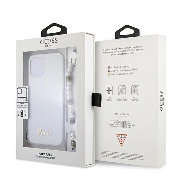 Guess GUHCP12MKPSWH iPhone 12/12 Pro 6.1" Transparent Hardcase White Pearleng