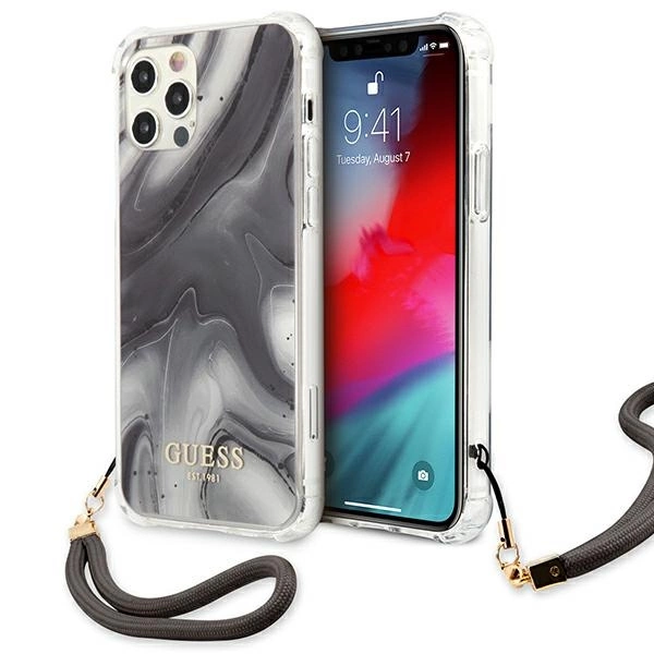 Guess Marble Collection iPhone 12 / iPhone 12 Pro Case - Grayeng