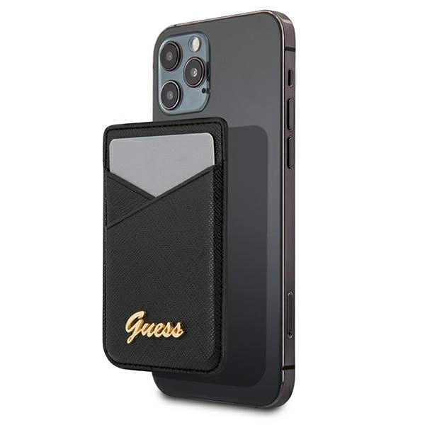 Guess Wallet Card Slot GUWMSSASLBK MagSafe Saffiano black/blackeng