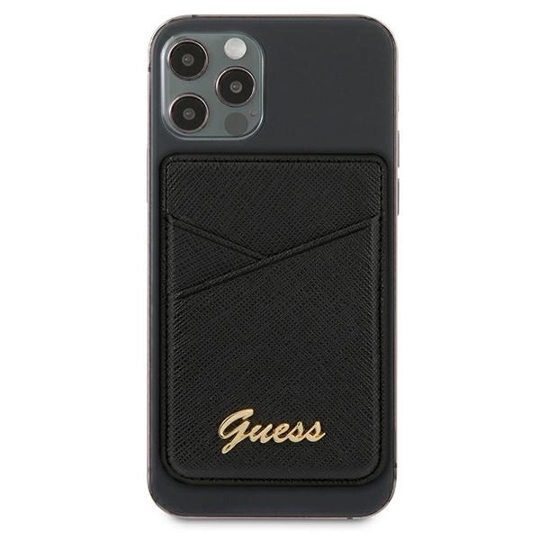 Guess Wallet Card Slot GUWMSSASLBK MagSafe Saffiano black/blackeng