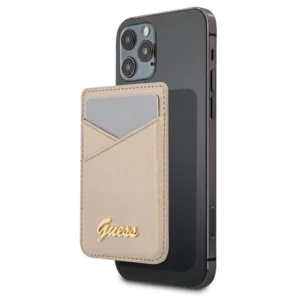Guess Wallet Card Slot GUWMSSASLGO MagSafe Saffiano gold/goldeng
