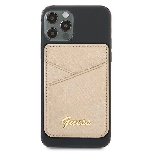 Guess Wallet Card Slot GUWMSSASLGO MagSafe Saffiano gold/goldeng