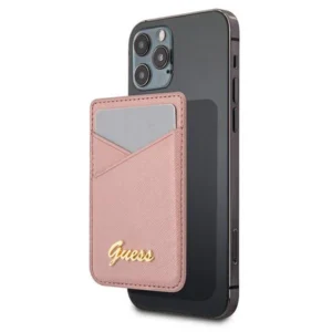 Guess Wallet Card Slot GUWMSSASLPI MagSafe Saffiano pink/pinkeng