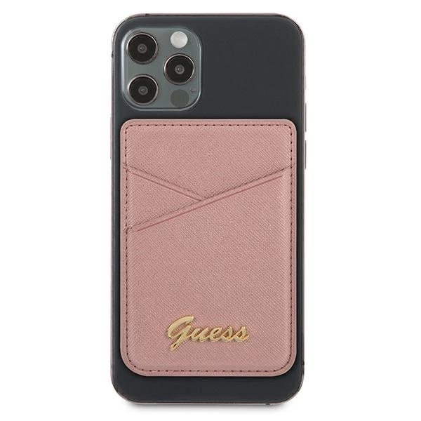 Guess Wallet Card Slot GUWMSSASLPI MagSafe Saffiano pink/pinkeng