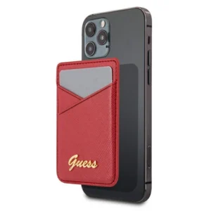 Guess Wallet Card Slot GUWMSSASLRE MagSafe Saffiano red/redeng