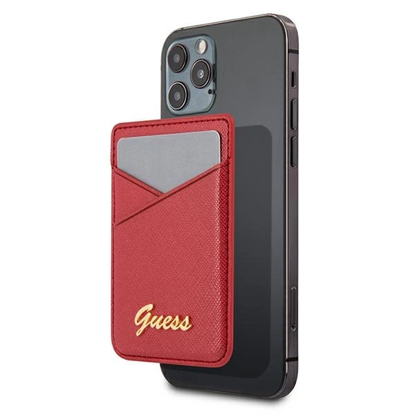 Guess Wallet Card Slot GUWMSSASLRE MagSafe Saffiano red/redeng