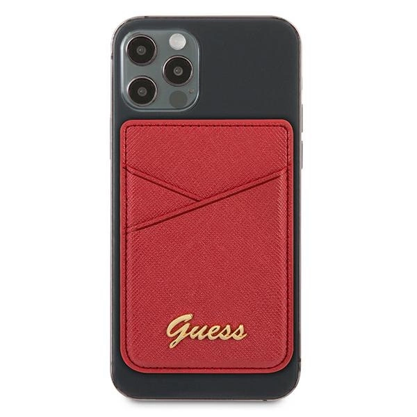 Guess Wallet Card Slot GUWMSSASLRE MagSafe Saffiano red/redeng