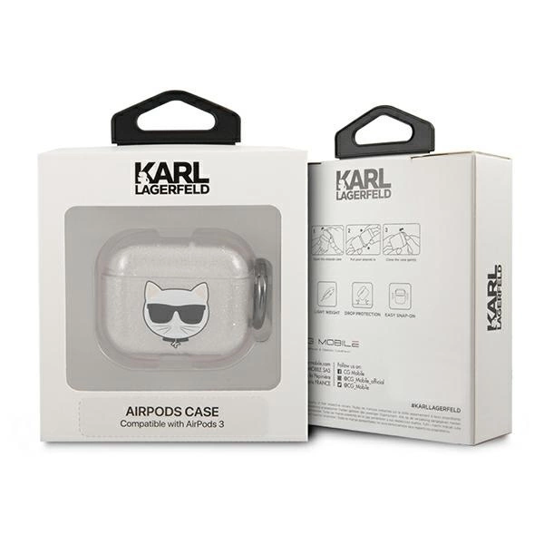Karl Lagerfeld KLA3UCHGS AirPods 3 cover srebrny/silver Glitter Choupetteeng
