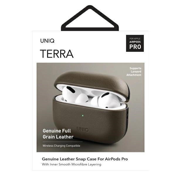 Uniq Terra Genuine Leather case for AirPods Pro - oliveeng