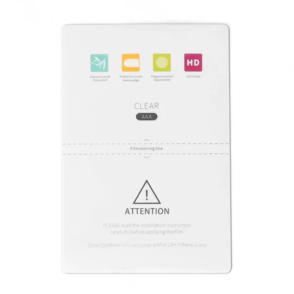 50 pcs Ultra-Clear Auto repair Hydrogel Screen Protector (18cm x 12cm)eng