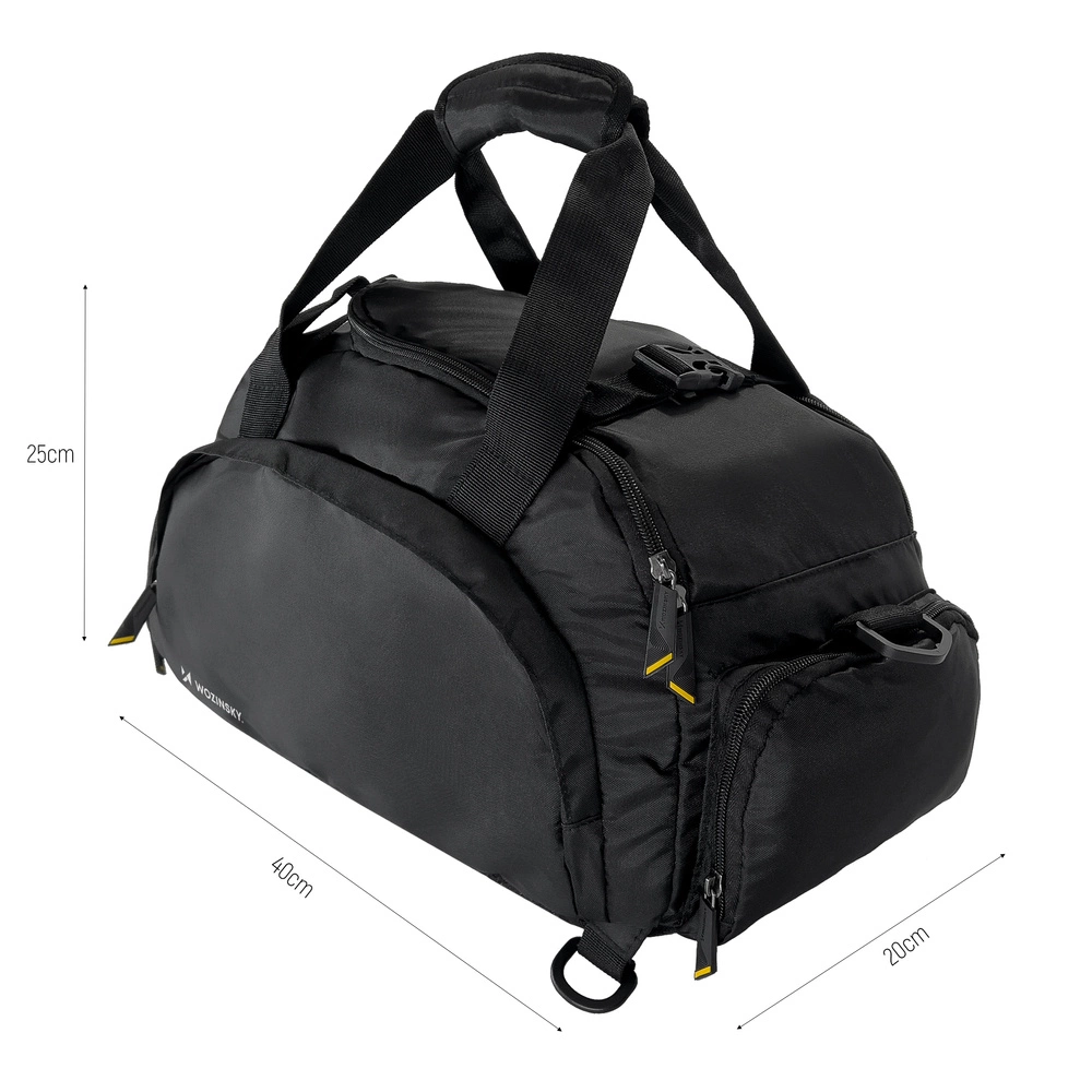 Wozinsky Travel Sports Bag Backpack Hand Luggage Bag 40x20x25 cm for Airplane Black (WSB-B01)eng