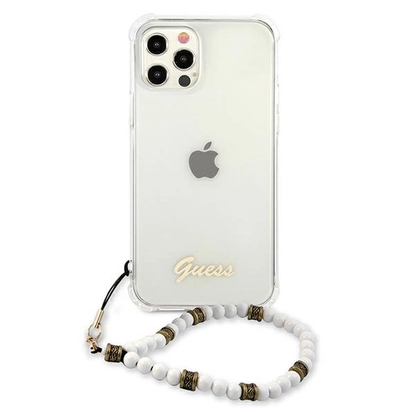 Guess GUHCP12LKPSWH iPhone 12 Pro Max 6.7" Transparent Hardcase White Pearleng