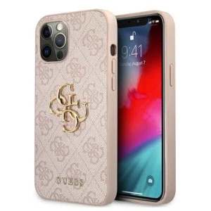 Guess GUHCP12M4GMGPI iPhone 12/12 Pro 6,1" różowy/pink hardcase 4G Big Metal Logoeng
