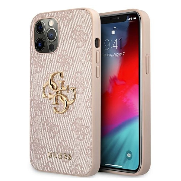 Guess GUHCP12M4GMGPI iPhone 12/12 Pro 6,1" różowy/pink hardcase 4G Big Metal Logoeng