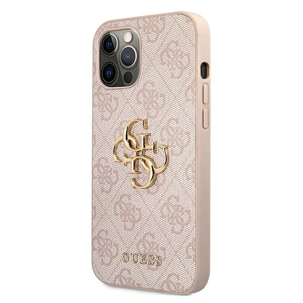 Guess GUHCP12M4GMGPI iPhone 12/12 Pro 6,1" różowy/pink hardcase 4G Big Metal Logoeng