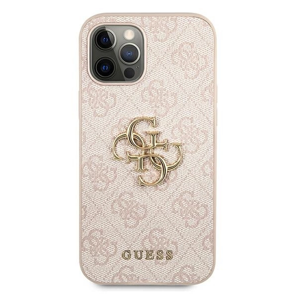 Guess GUHCP12M4GMGPI iPhone 12/12 Pro 6,1" różowy/pink hardcase 4G Big Metal Logoeng
