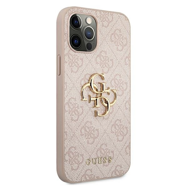 Guess GUHCP12M4GMGPI iPhone 12/12 Pro 6,1" różowy/pink hardcase 4G Big Metal Logoeng