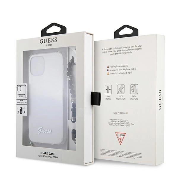 Guess GUHCP12MKPSBK iPhone 12/12 Pro 6.1" Transparent hardcase Black Pearleng
