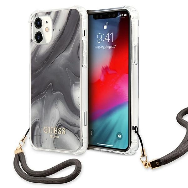 Guess GUHCP12SKSMAGR iPhone 12 mini 5.4" grey/grey hardcase Marble Collectioneng
