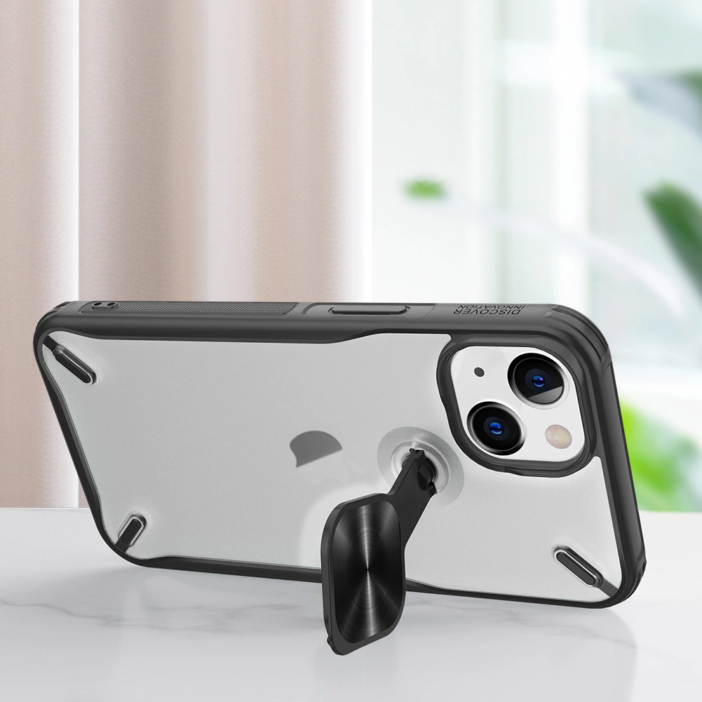 Nillkin Cyclops Case durable case with camera cover and foldable stand for iPhone 13 blackeng
