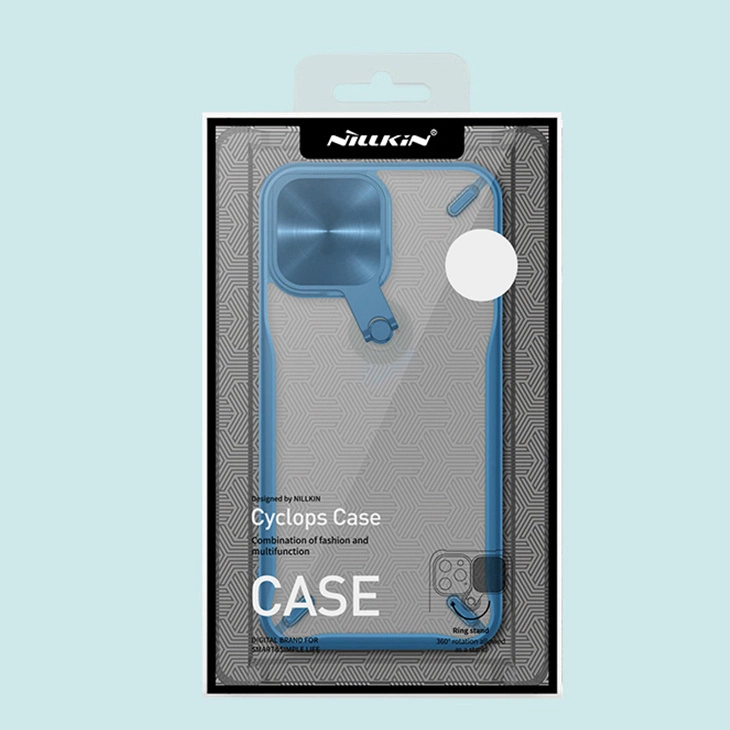 Nillkin Cyclops Case durable case with camera cover and foldable stand for iPhone 13 Pro blueeng