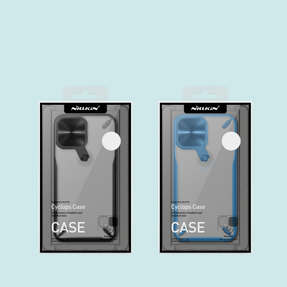 Nillkin Cyclops Case durable case with camera cover and foldable stand for iPhone 13 Pro Max blueeng