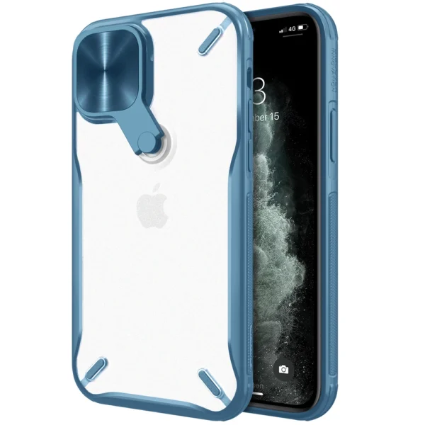 Nillkin Cyclops Case durable case with camera cover and foldable stand for iPhone 13 Pro Max blueeng