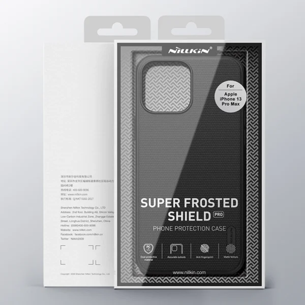 Nillkin Super Frosted Shield reinforced case cover for iPhone 13 Pro Max blackeng