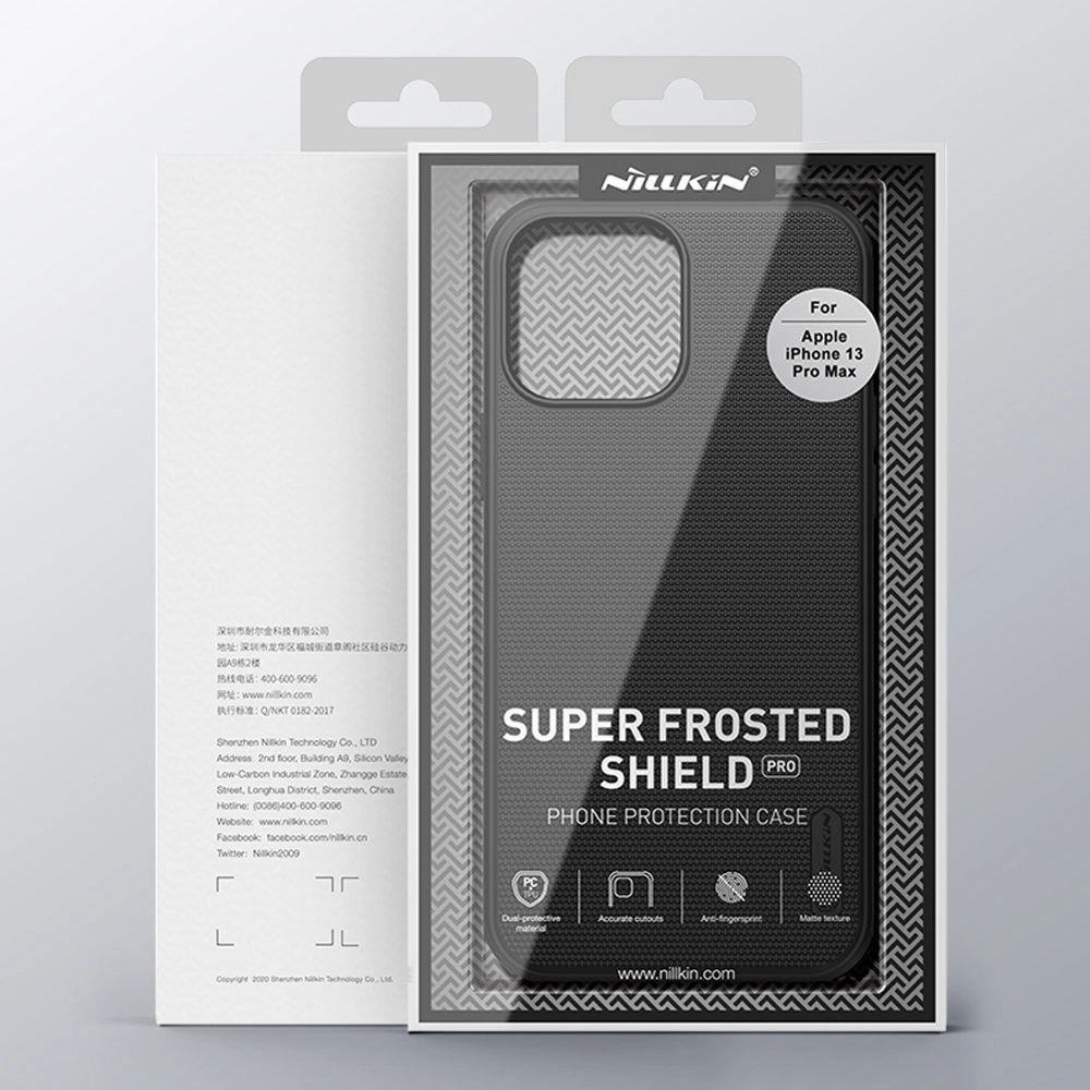 Nillkin Super Frosted Shield reinforced case cover for iPhone 13 Pro Max blackeng