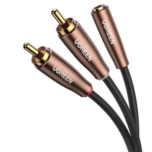 Ugreen cable audio cable 3.5mm mini jack (female) - 2RCA (male) 3m brown (AV198 60987)eng
