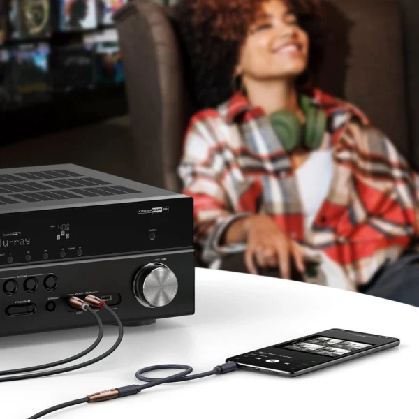 Ugreen cable audio cable 3.5mm mini jack (female) - 2RCA (male) 5m brown (AV198 60988)eng