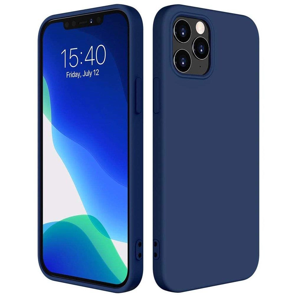 Silicone Case Soft Flexible Rubber Cover for iPhone 13 Pro Max blueeng