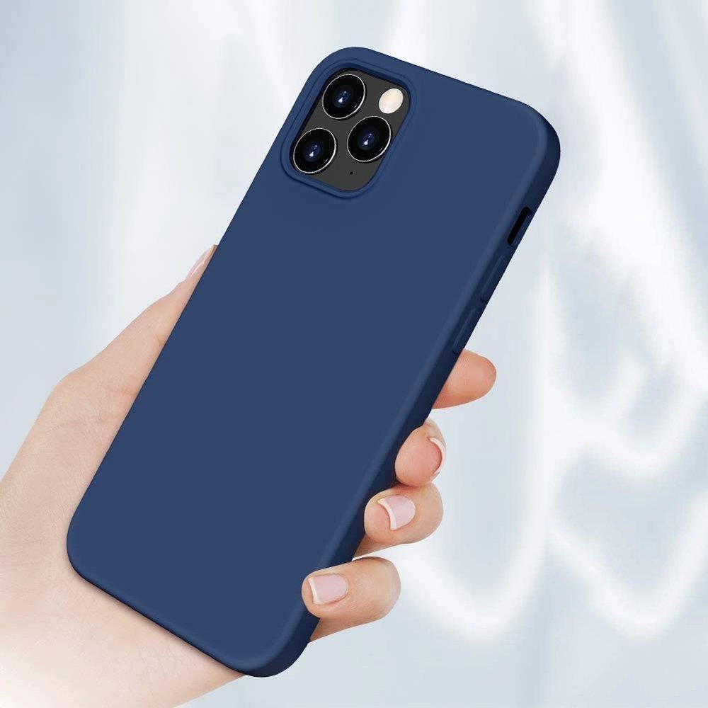 Silicone Case Soft Flexible Rubber Cover for iPhone 13 Pro Max blueeng