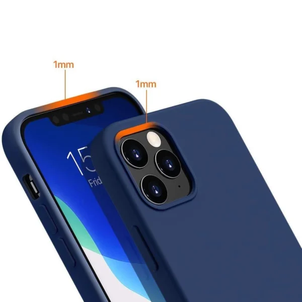 Silicone Case Soft Flexible Rubber Cover for iPhone 13 Pro Max blueeng