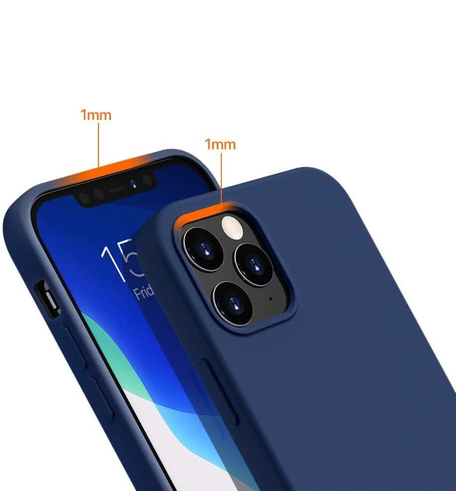 Silicone Case Soft Flexible Rubber Cover for iPhone 13 Pro Max blueeng