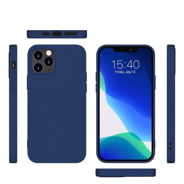 Silicone Case Soft Flexible Rubber Cover for iPhone 13 Pro Max blueeng