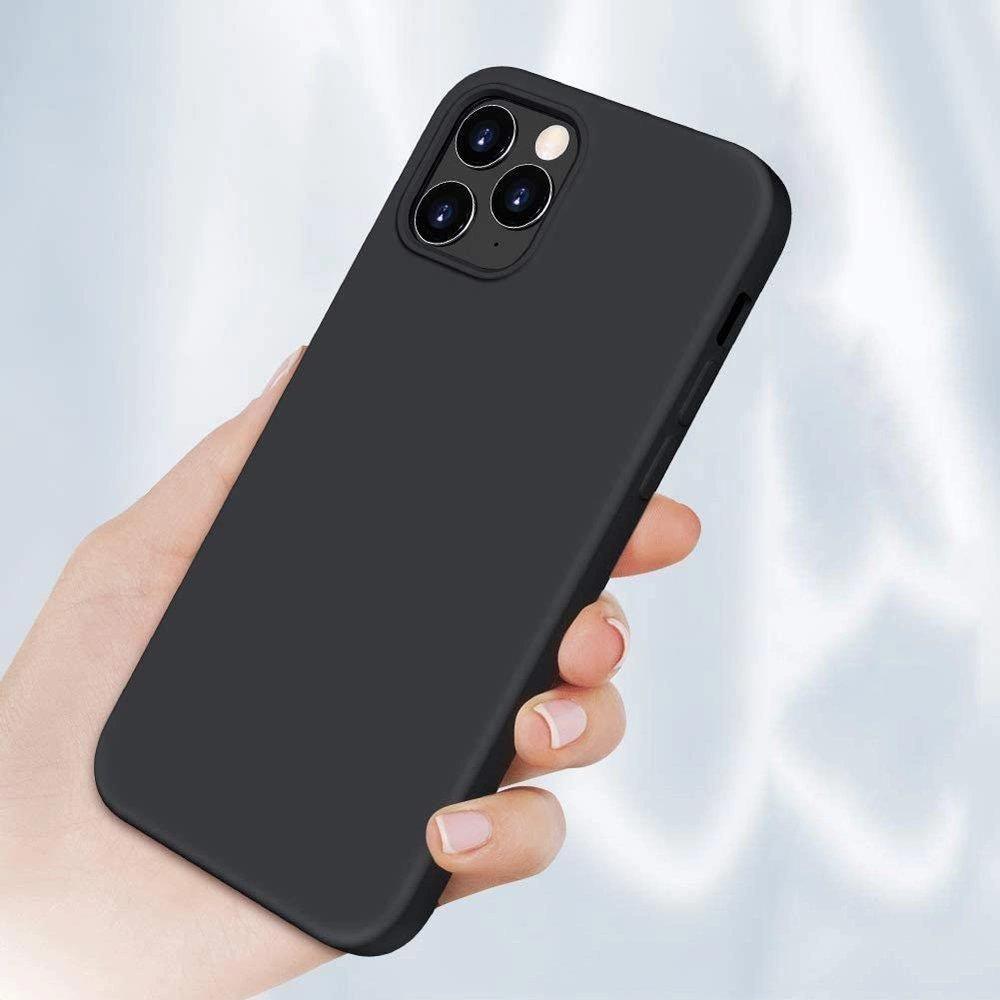 Silicone Case Soft Flexible Rubber Cover for iPhone 13 Pro blackeng