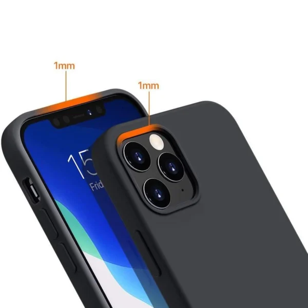 Silicone Case Soft Flexible Rubber Cover for iPhone 13 Pro blackeng
