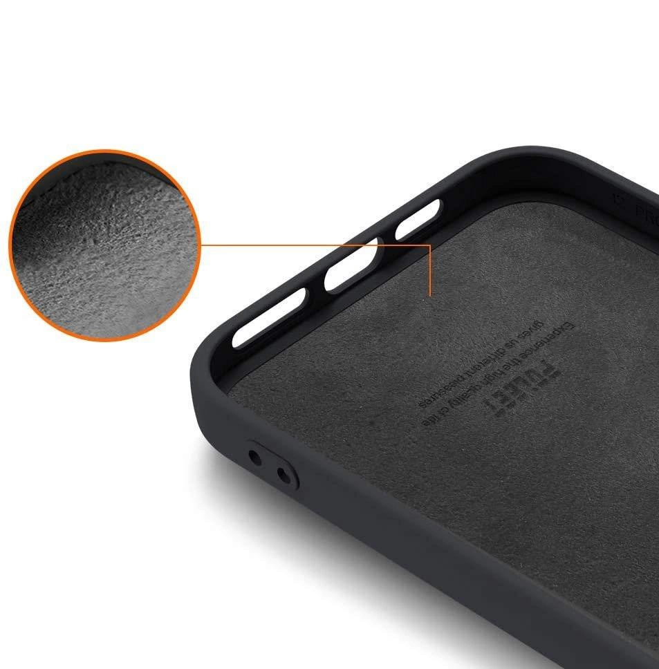 Silicone Case Soft Flexible Rubber Cover for iPhone 13 Pro blackeng