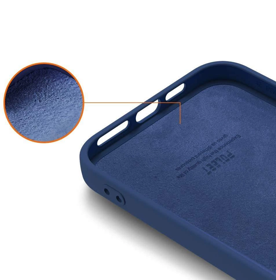 Silicone Case Soft Flexible Rubber Cover for iPhone 13 Pro blueeng