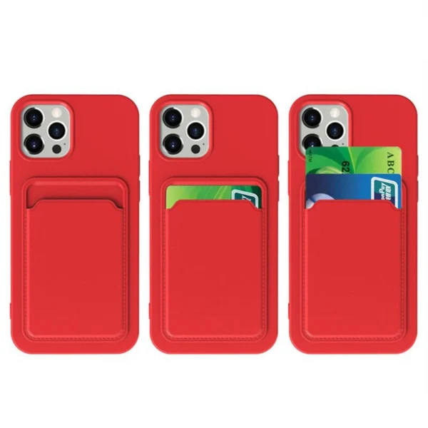 Card Case Silicone Wallet Wallet with Card Slot Documents for iPhone 12 Pro Max Orangeeng