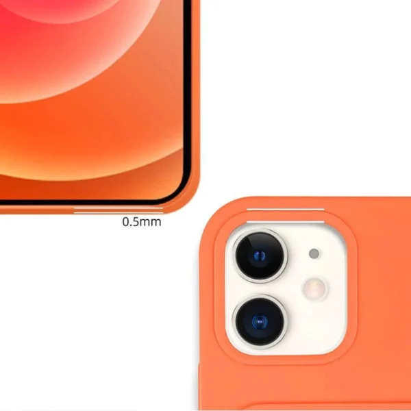 Card Case Silicone Wallet Case with Card Slot Documents for iPhone 13 Pro Orangeeng