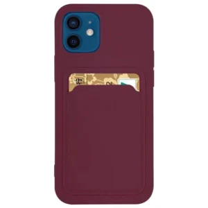 Card Case Silicone Wallet Case with Card Slot Documents for Samsung Galaxy A42 5G Burgundyeng